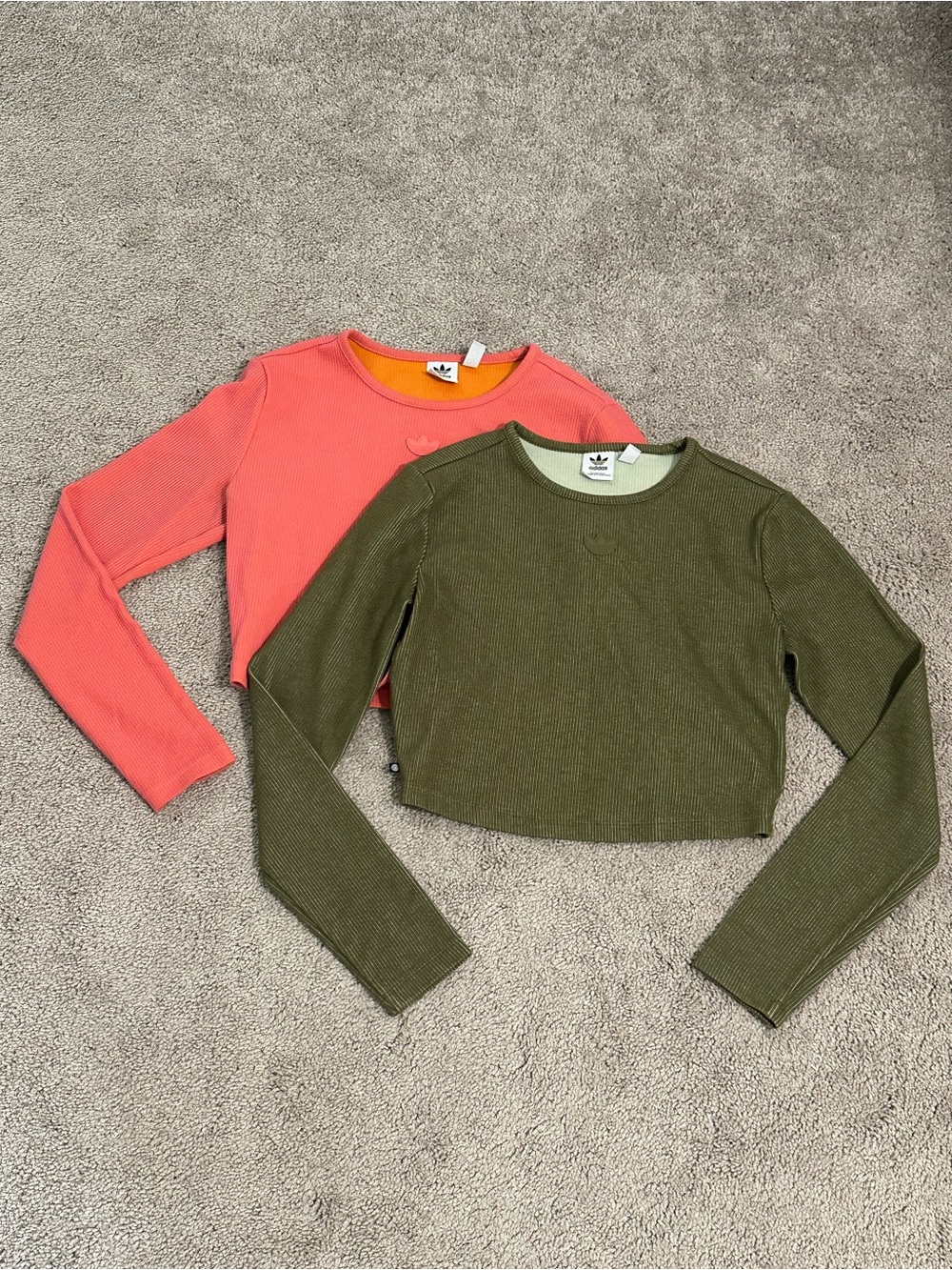 Adidas Original Ribbed Cropped Tops Bubdle